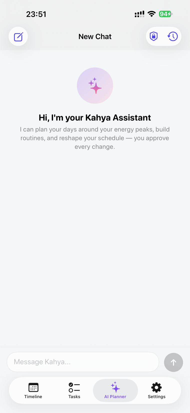 AI planner proposing tasks