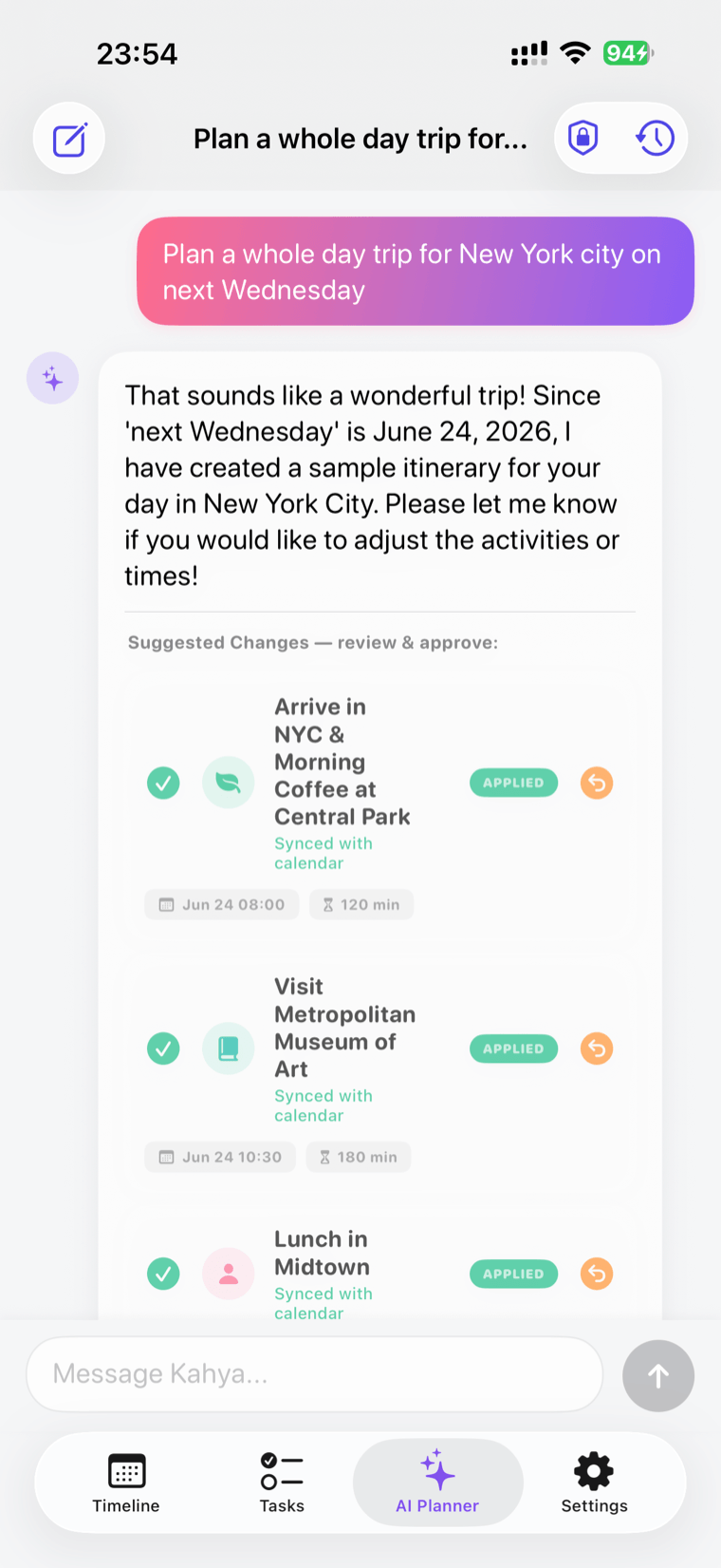 AI planner full-day trip