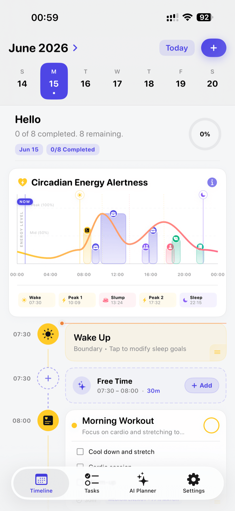 Timeline with energy wave
